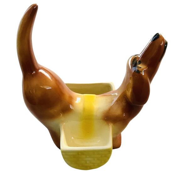 AL Hirsch Other - Vintage AL Hirsch “Rover” Dachshund Ceramic Dresser Caddy/Valet Planter MCM 1950